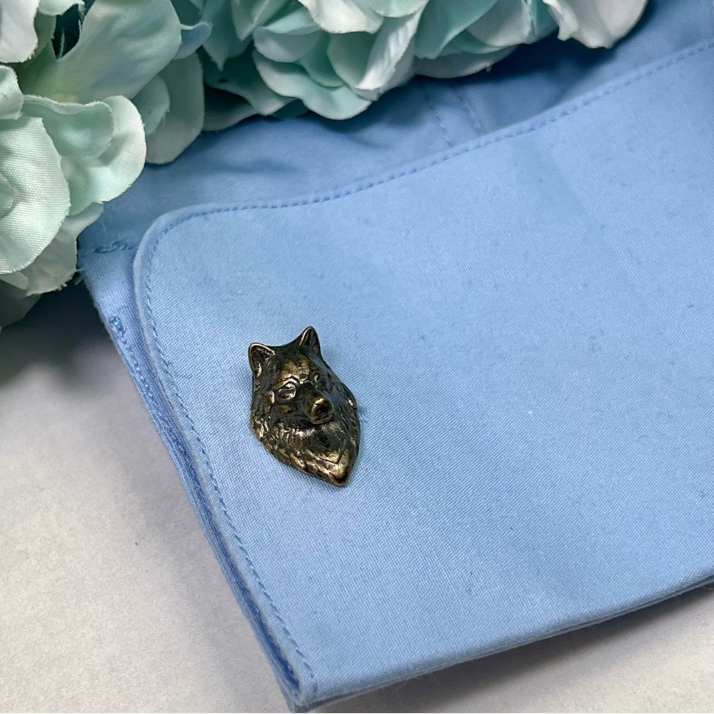 Vintage 3D Gunmetal Wolf Cufflinks - Picture 10 of 16